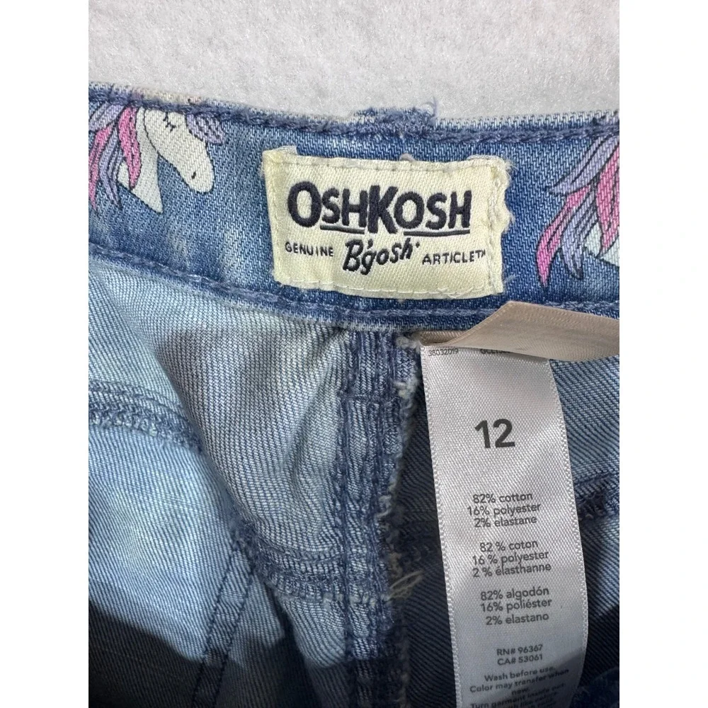 OshKosh B'gosh Kids‎ Jeans Size 12 Unicorn Print Denim Stretch Pants Girls New